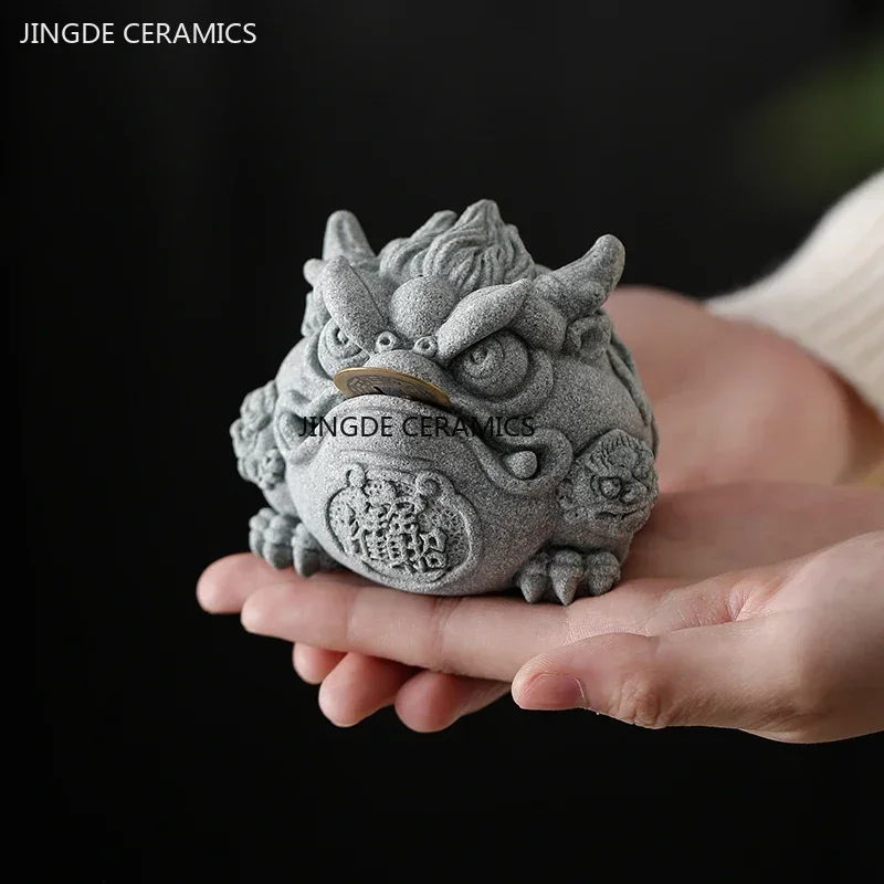 Aquarium Fish Fishing - Creative Sandstone Fengshui Gold Toad Tea