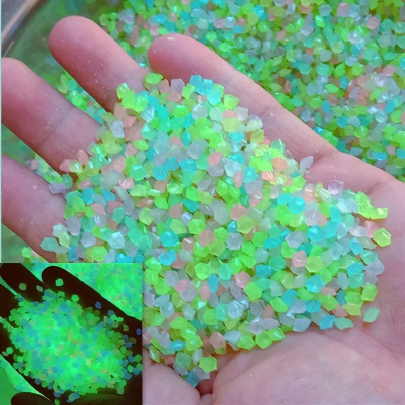 Aquarium Fish Store - 1000pcs 3-5mm Luminous Sand Glow In