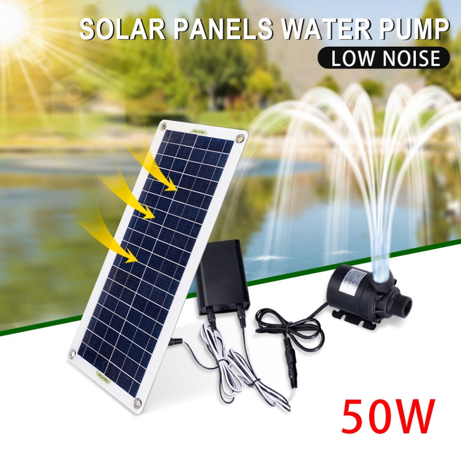 Aquarium Fish Pond - 50W Solar Power Water Pump Set